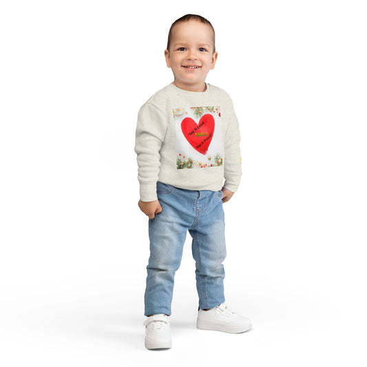 Toddler Sweatshirt – Red Heart “Say It Loud, Smile Say It Proud” Holiday Pullover