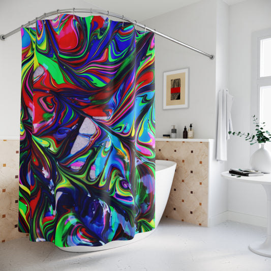 Colorful Abstract Shower Curtain | Vibrant Bathroom , Funky Home Accent, Gift for Art Lovers, Unique Interior Design