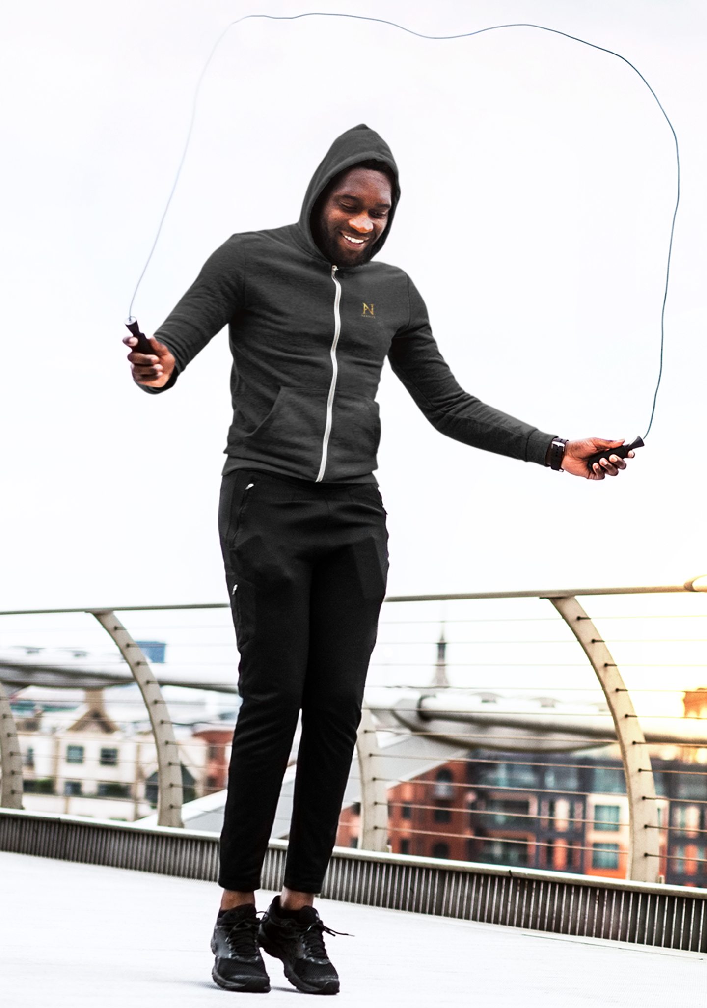 Embroidered -Zip Pullover,NEROLUX COUTURE