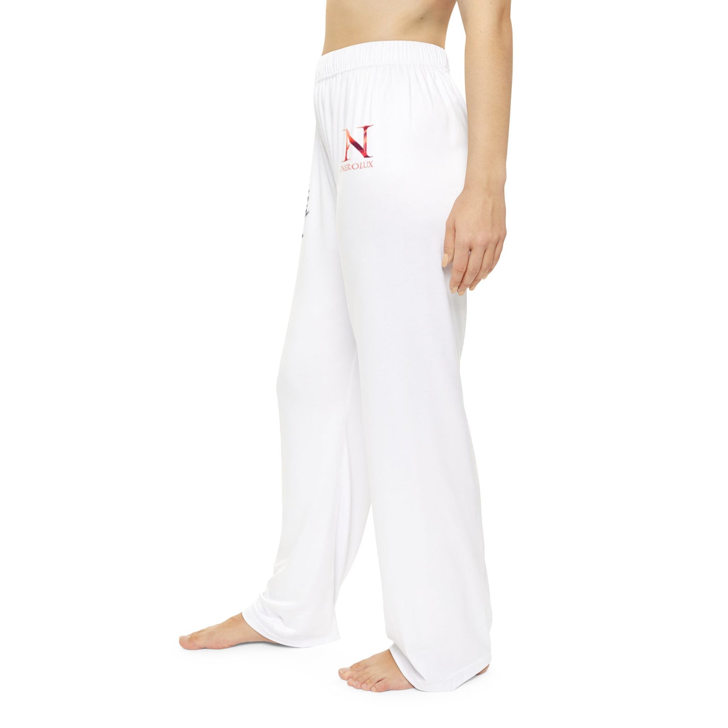 White Wolf Artwork Pajama Pants — Women's Graphic Sleep Lounge Pants