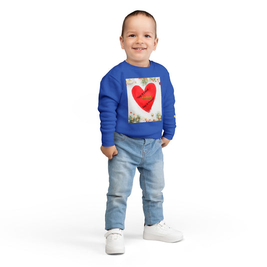 Toddler Sweatshirt – Red Heart “Say It Loud, Smile Say It Proud” Holiday Pullover