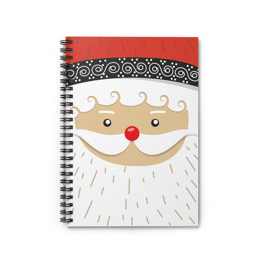 Festive Santa Spiral Notebook, Holiday Journal, Christmas Gift, Cute Stationery, School Supplies, Writing Planner