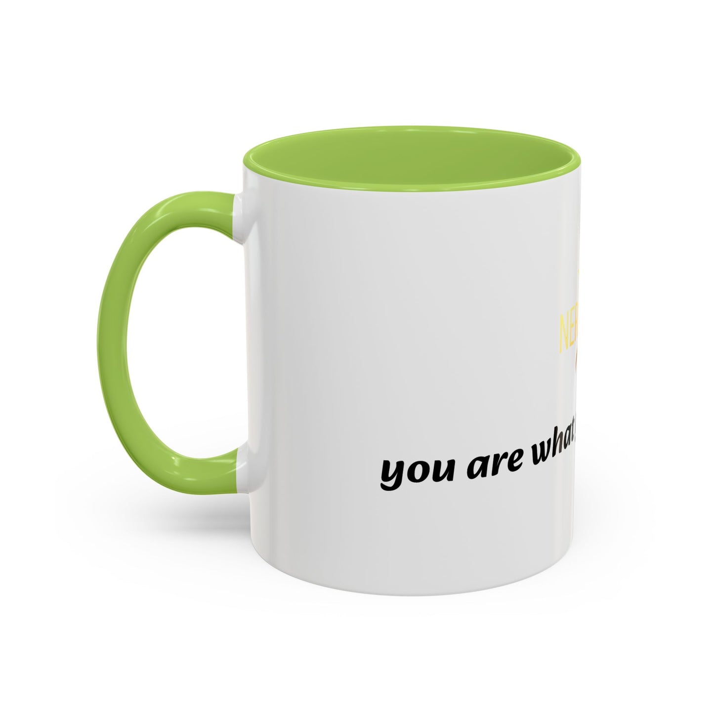 Accent Coffee Mug — 'You Are What You Think About' Inspirational Logo Mug (11/15 oz)