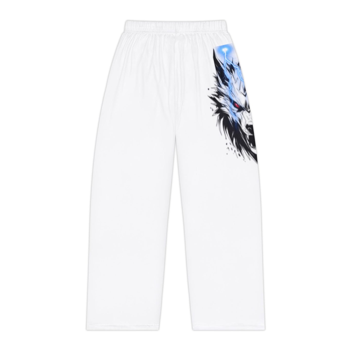 White Wolf Artwork Pajama Pants — Women's Graphic Sleep Lounge Pants